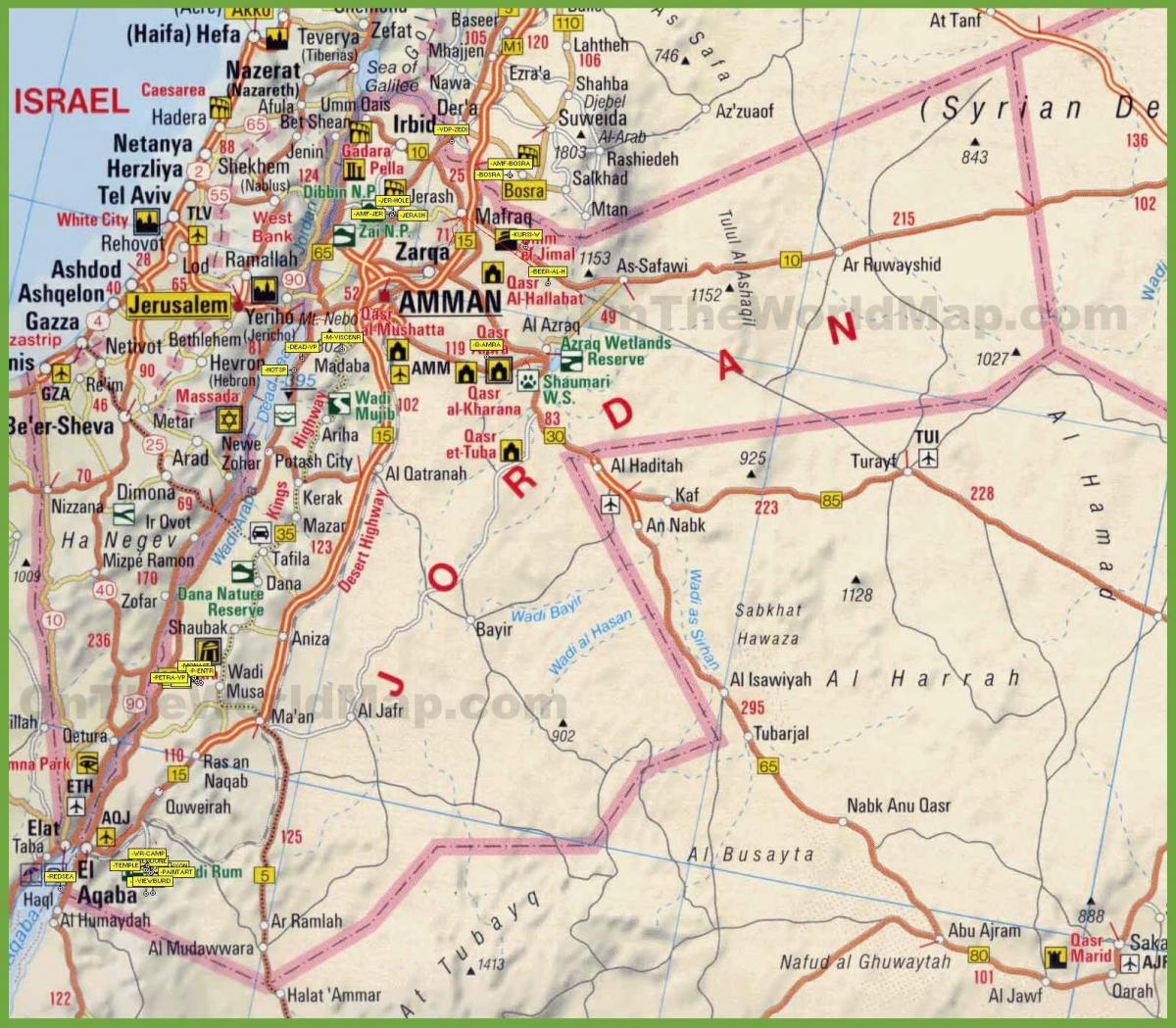 რუკა Jordan გზის