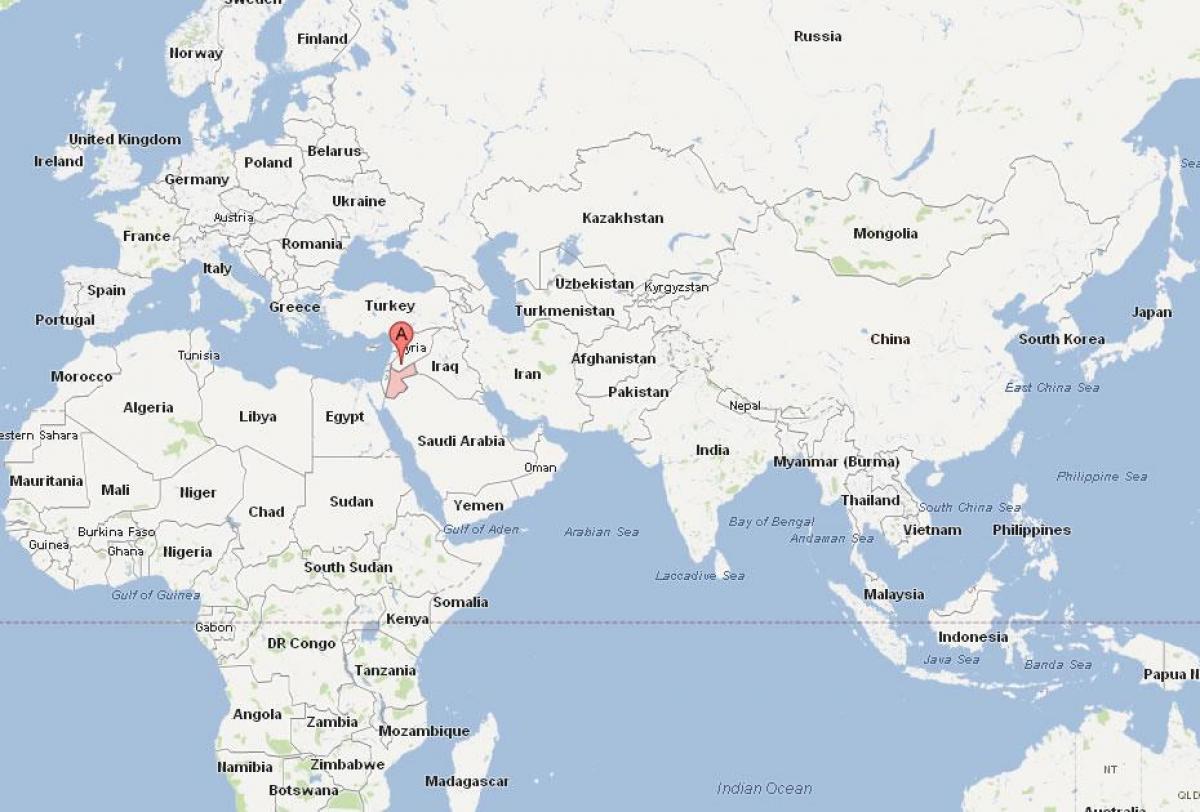 იორდანიის მდებარეობა მსოფლიო რუკა