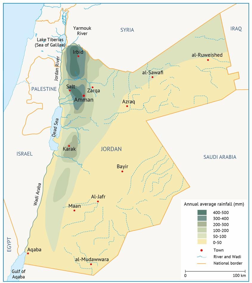 რუკა Jordan გეოგრაფია