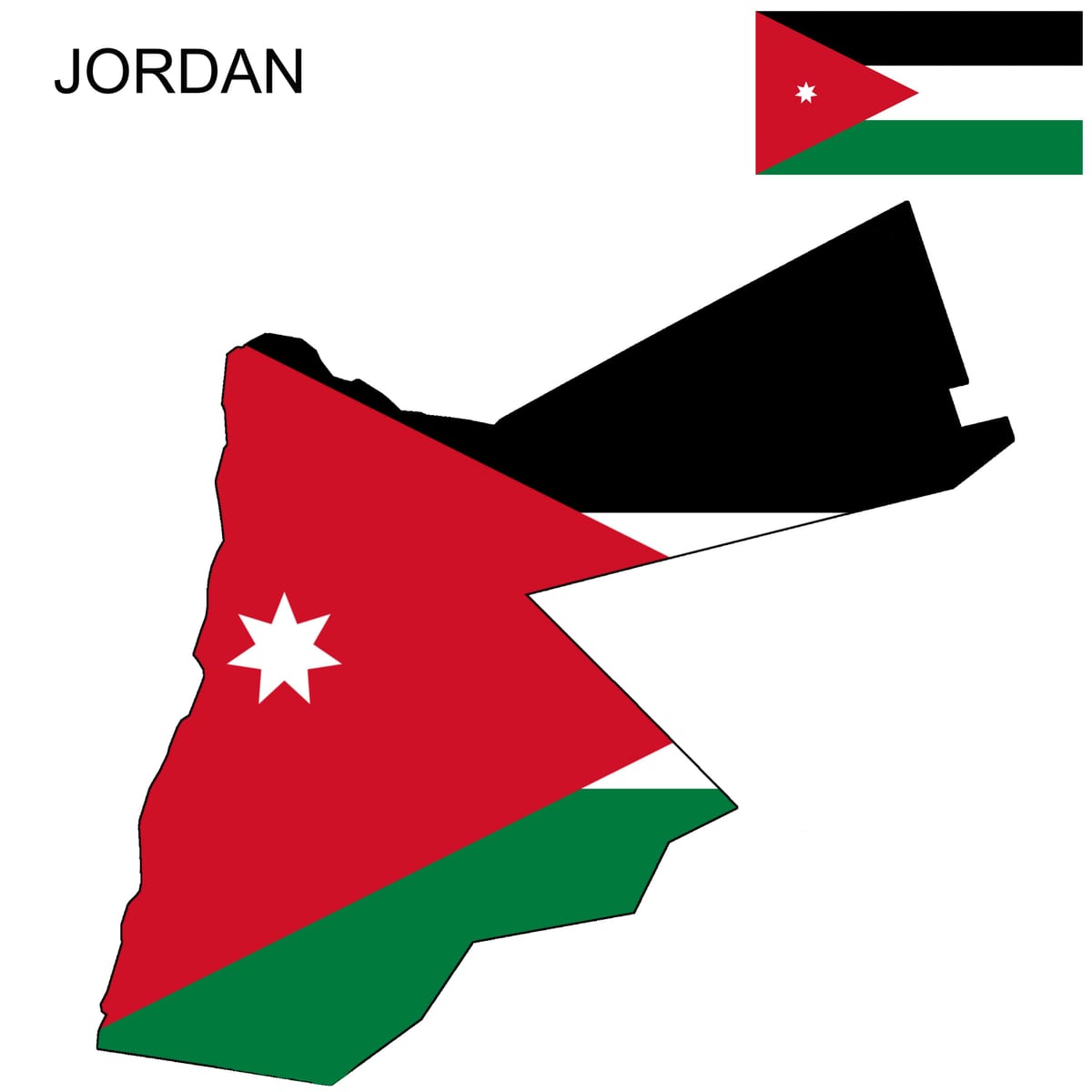რუკა იორდანიის დროშა რუკა